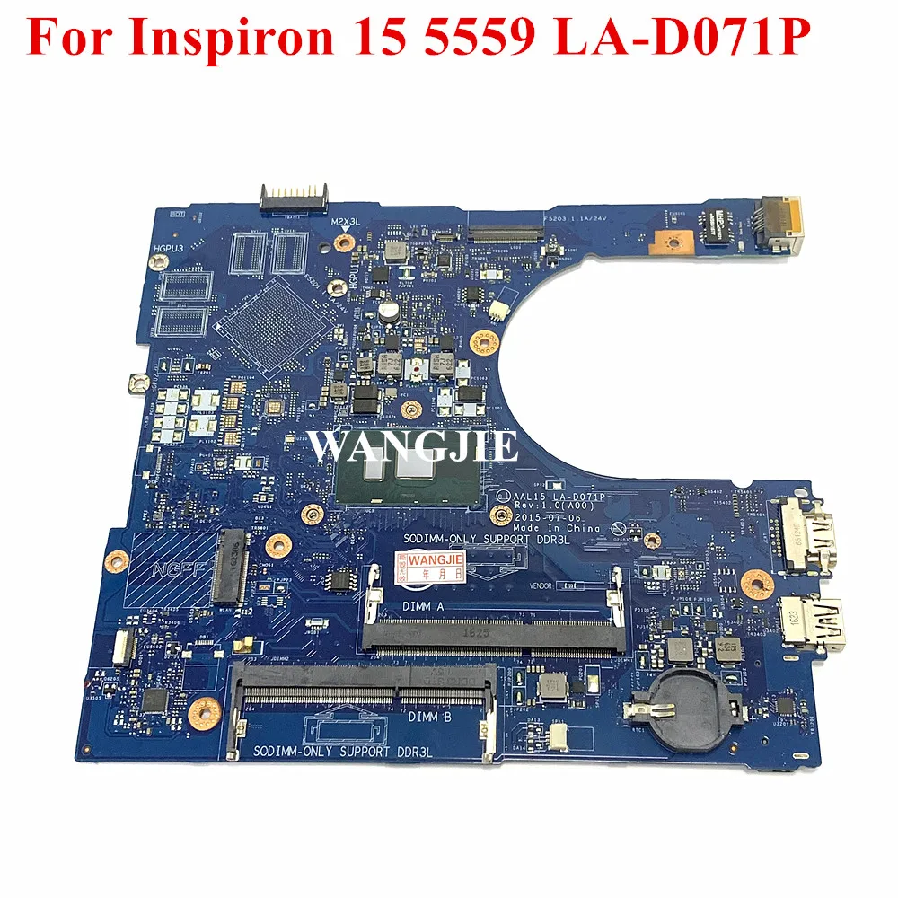 

Материнская плата для Dell Inspiron 15 5559 AAL15 LA-D071P RV4XN 0RV4XN CN-0RV4XN с процессором i7-6500U, 100% рабочая