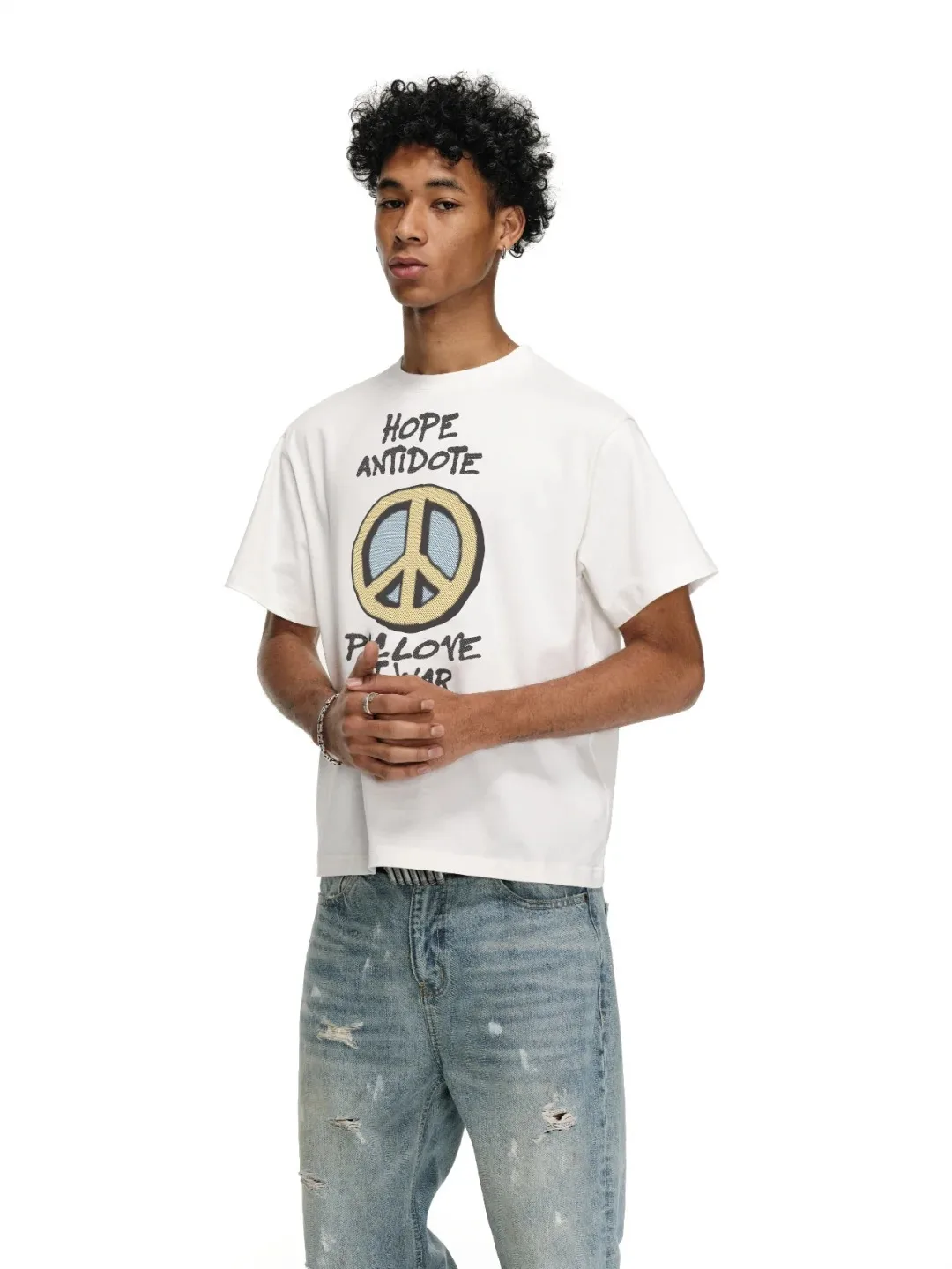 Надежда, чтобы заменить войну с любовью и мирю, брендовая футболка с короткими рукавами и принтом для пары, хлопковая повседневная модная футболка унисекс для отпуска