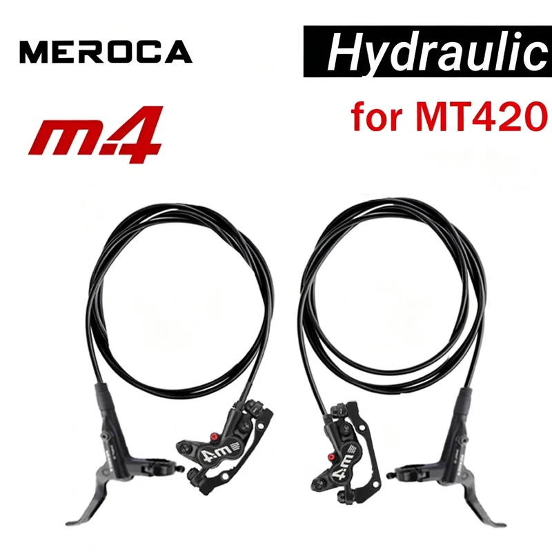

Meroca 4 Piston Bicycle Hydraulic Brakes Kit for ZEE M420 M4 160mm Rotor Front 800mm Rear 1400mm 4-Piston Mtb Brake