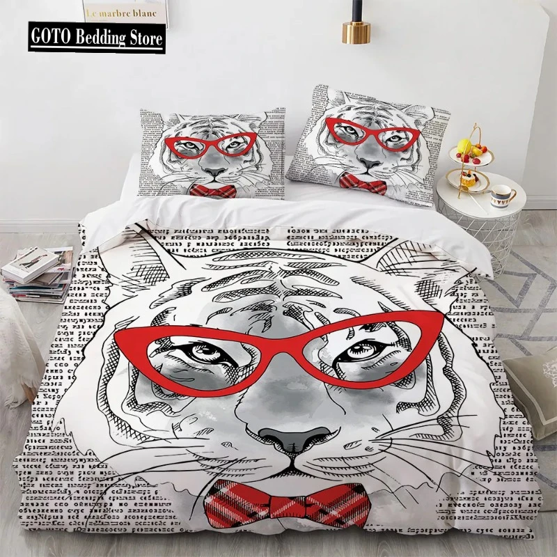 Animal Tiger Bed Covr Set Bedding  Winter Duvet Cover Sets Kids,twin Full Queen King Bedroom Set  Home Textile Housse De Couette