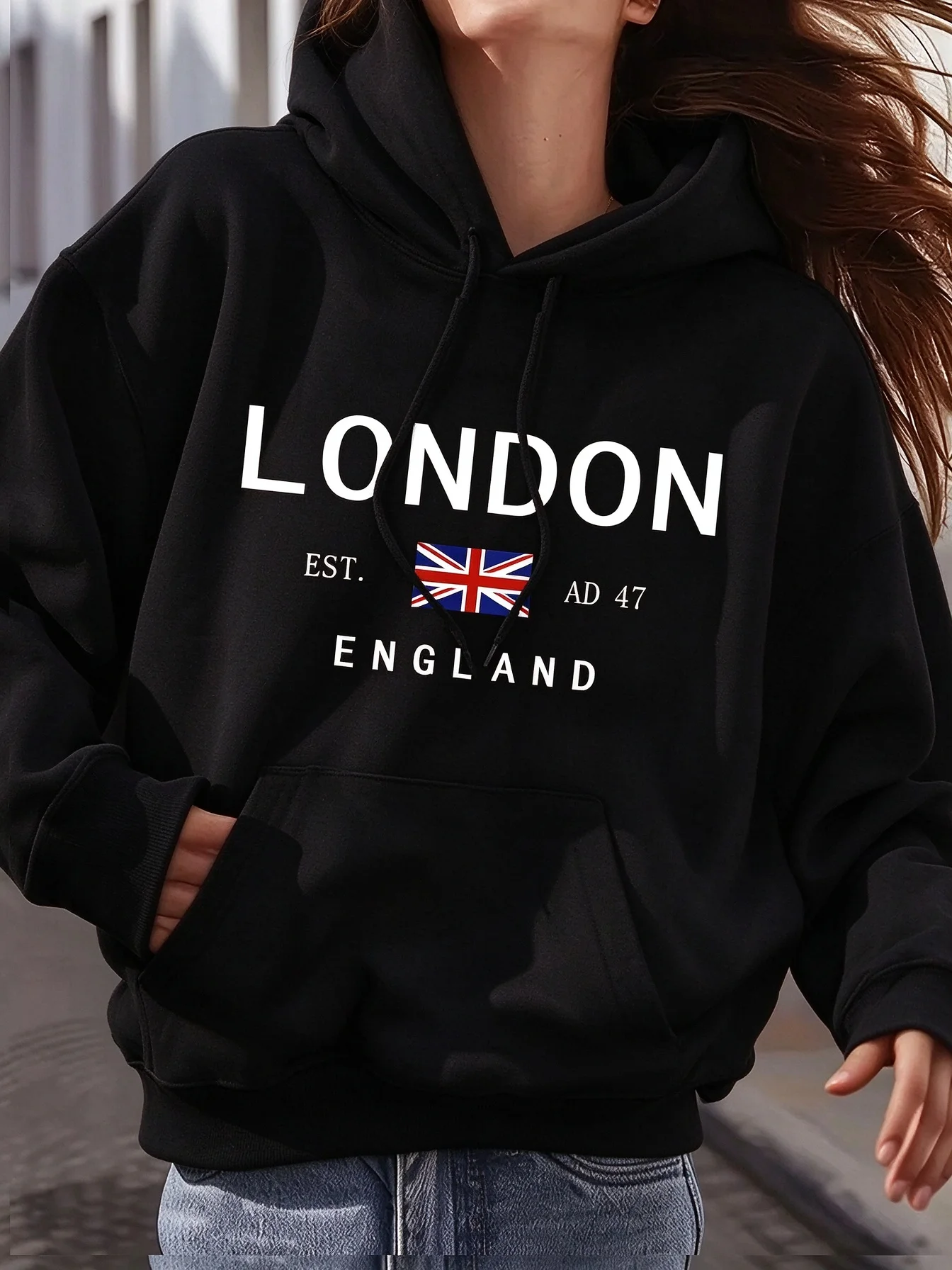 Sudadera con capucha y cordón - Women'S Fashion London reseña y precio
