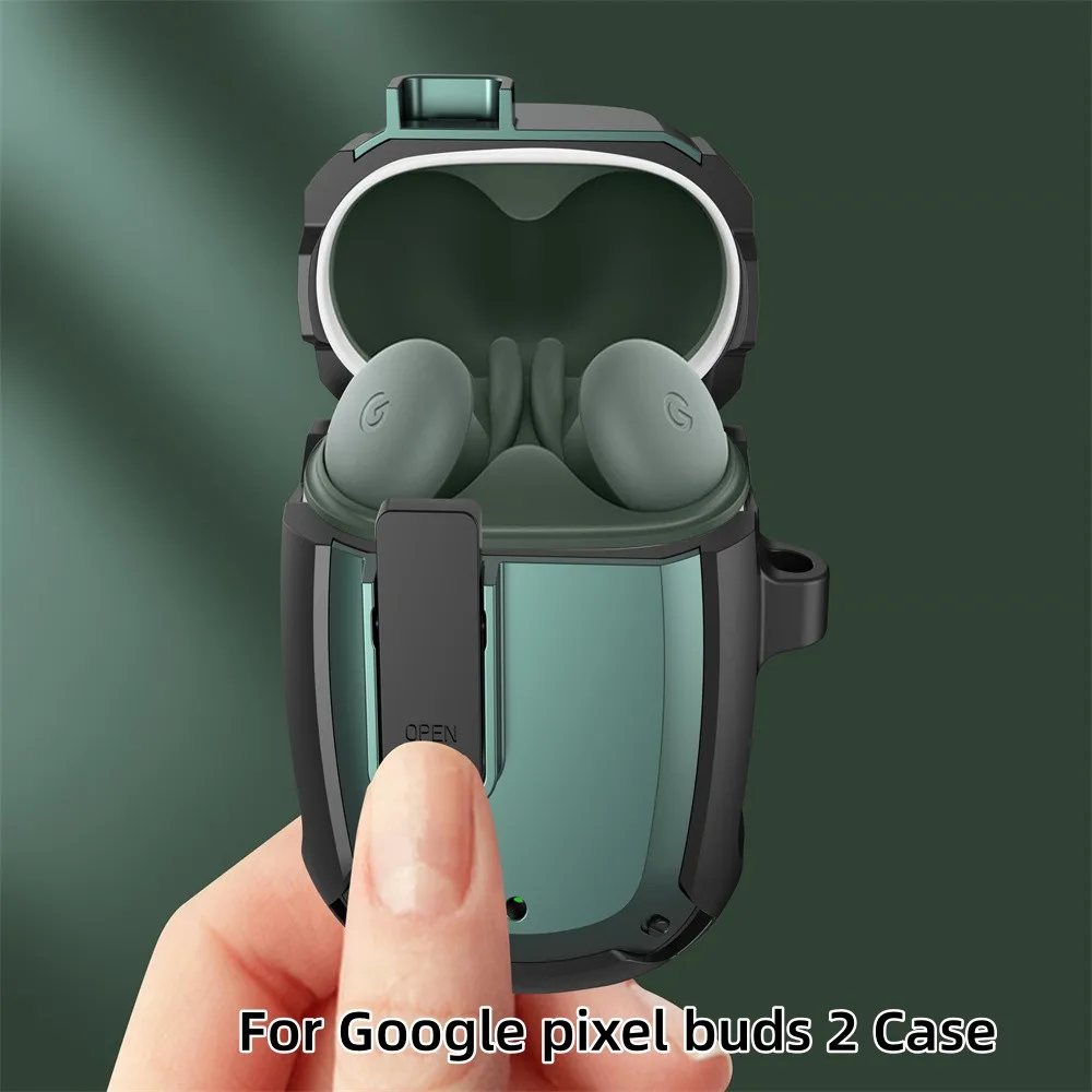 

Earphone Case for Google Pixel Buds 2 Headphone Protective Cover Soft TPU Shockproof Protector Sleeve With Hook