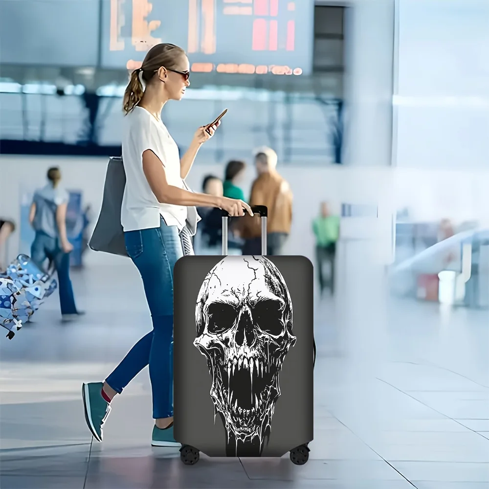 1pc Gothic skull print luggage cover. Fits suitcases from 18 to 32 inches; effectively protects your luggage