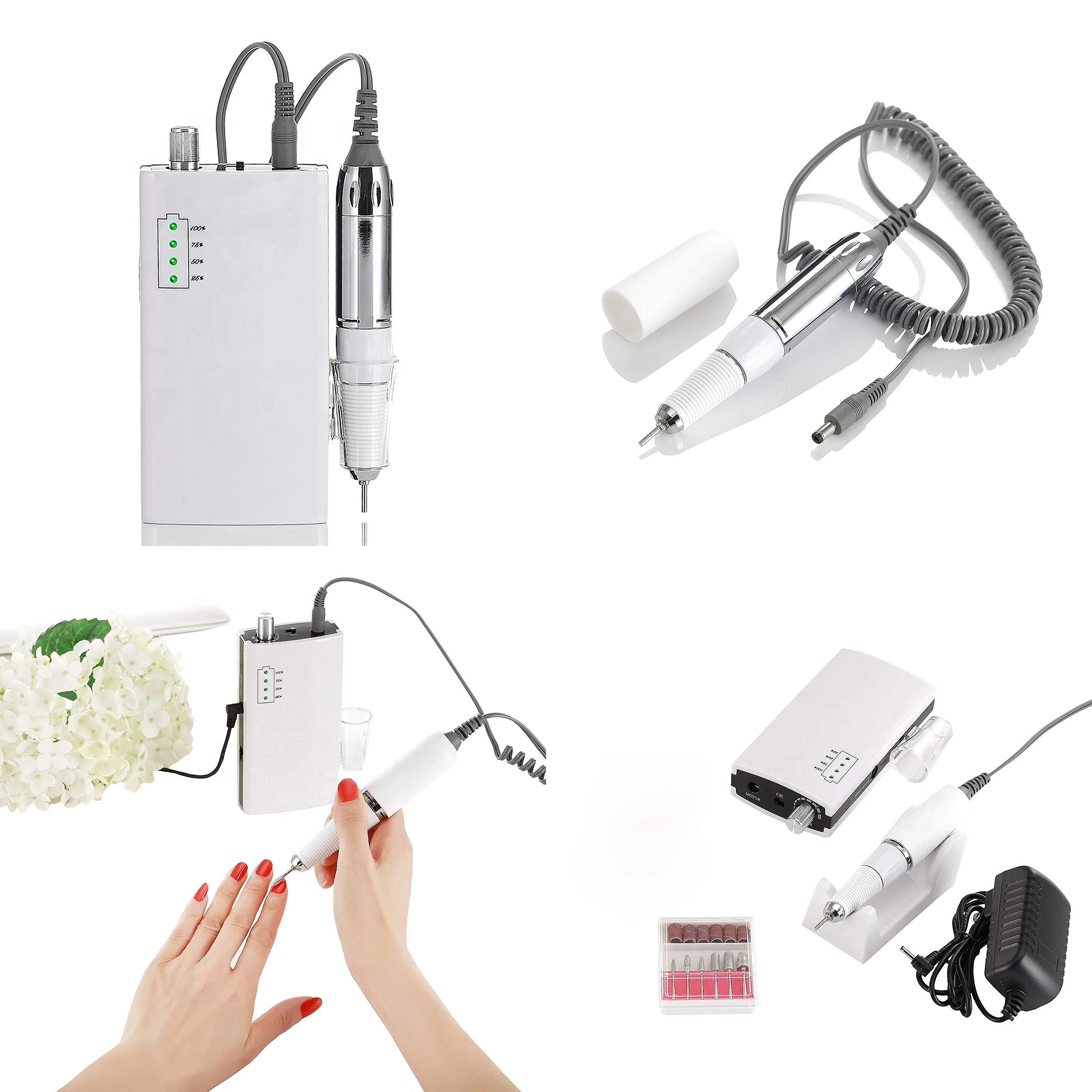 Nail Salon Manicure Pedicure Product 30,000 RPM Cordless & Rechargeable Nail Drill Efile Machine with Private Logo