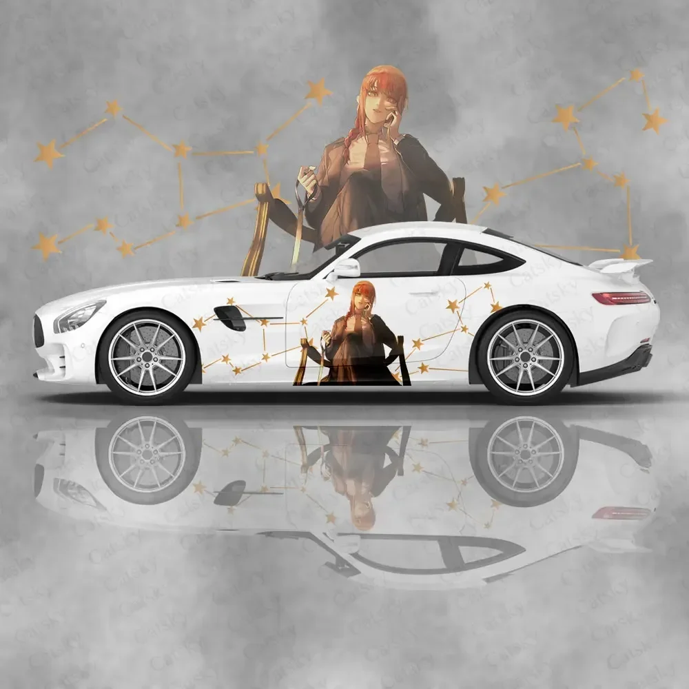 Custom Anime Makima (Chainsaw Man) Car Accessories Body Vinyl Stickers Auto Side Film Decal Body Sticker SUV Decoration Pattern