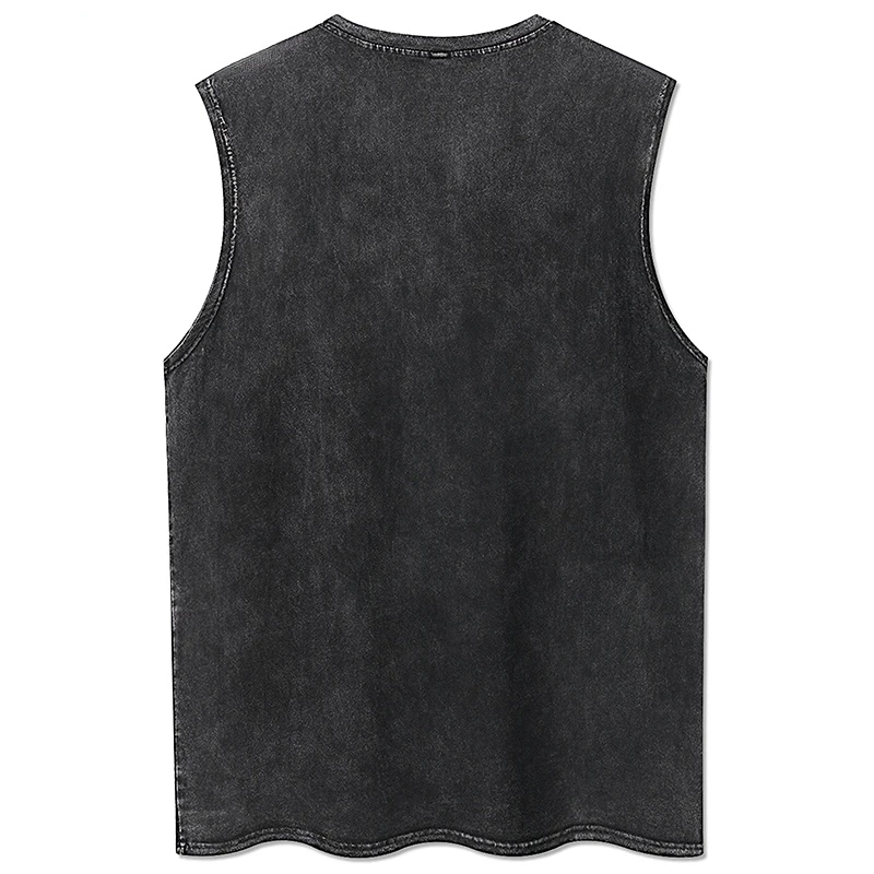 Y2K Tanks Tops for Men Women 100% Cotton Vintage Black Men's Clothing Hip Hop Punk Rock Sleeveless Tshirts Gothic Vests image 2
