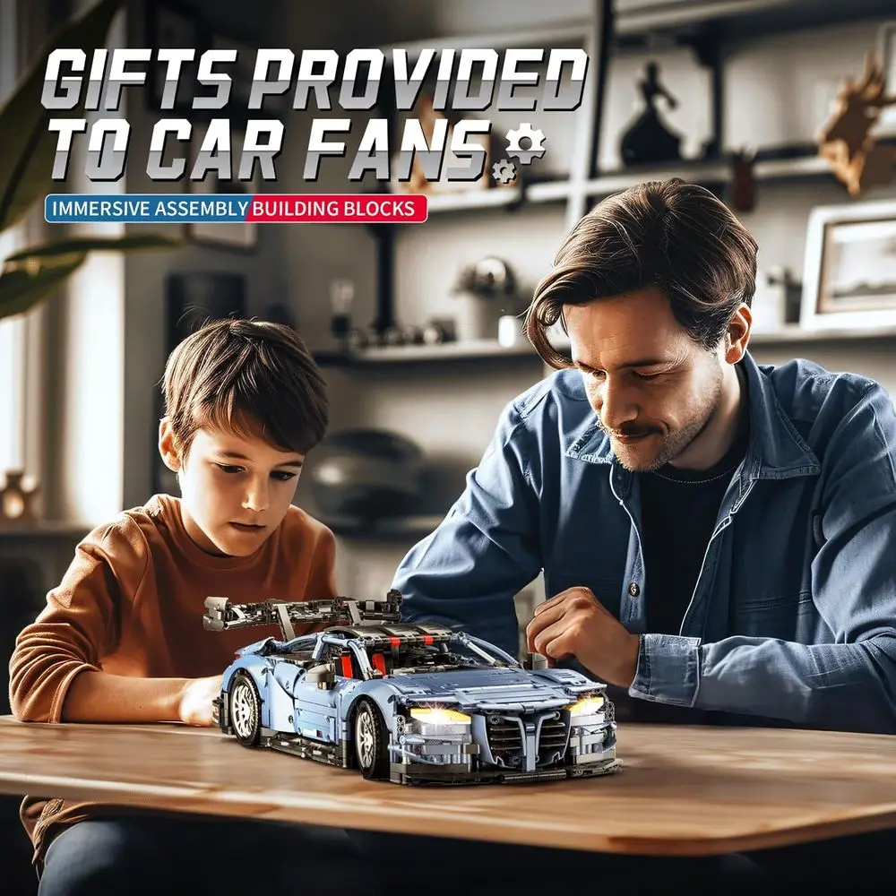 Kit de voiture de course technique à l'échelle 1:10, défi de construction de 2280 pièces pour adultes et adolescents 14+, cadeau de collection pour les amateurs de voitures