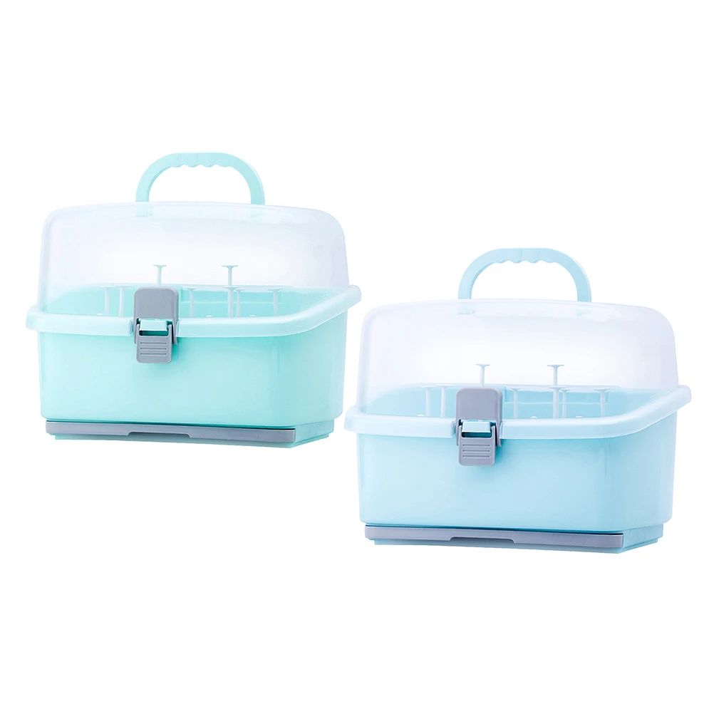 

Milk Case Storage Box Dust-proof Portable Easy Clean Large Capacity Container Baby Bottle Storage Box Dry Rack Feeding