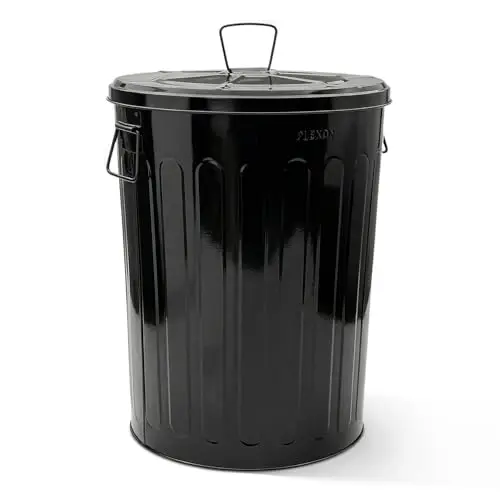 20 Gallon Metal Trash Can with Lid Outdoor Large Trash Bin Steel Garbage Can for Garage Patio Farmhouse Bucket Bird