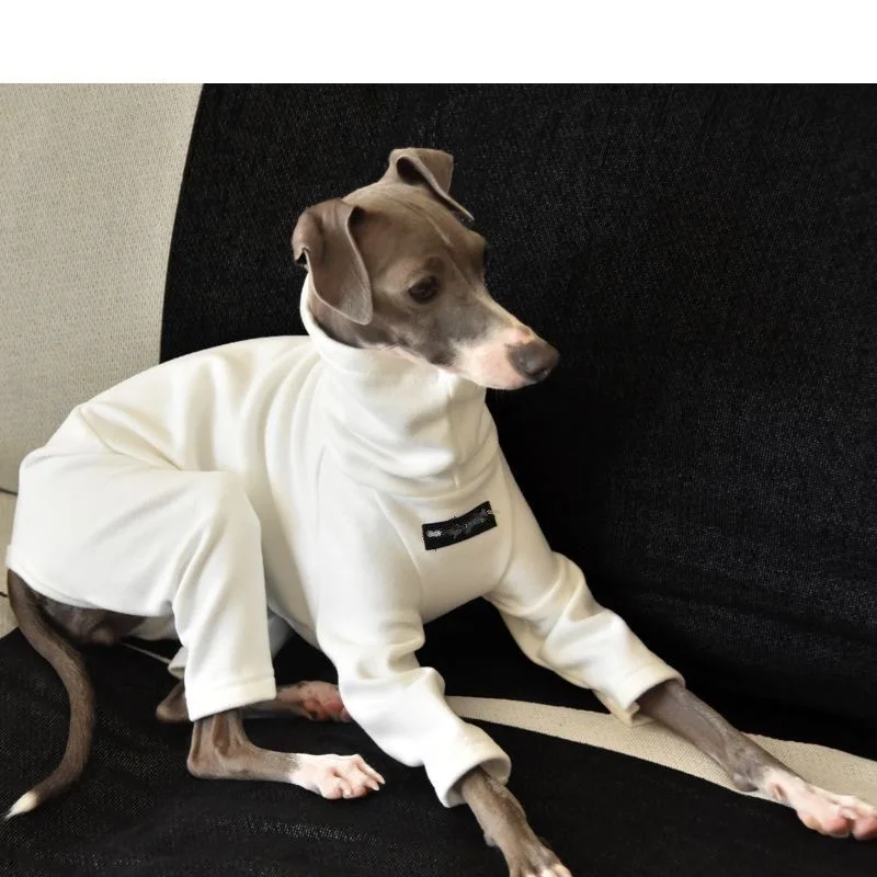 

Fahison Whippet Italian Greyhound Clothing Luxury Cotton Dog Jammies Winter Warm Turtleneck Stretch Pet clothes