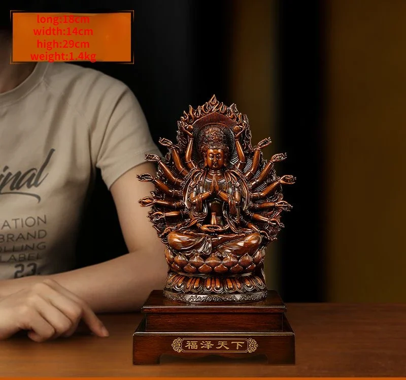 Feng Shui Lucky Thousand Hands of Goddess of Mercy Home Living Buddha Guanyin Statue view 5