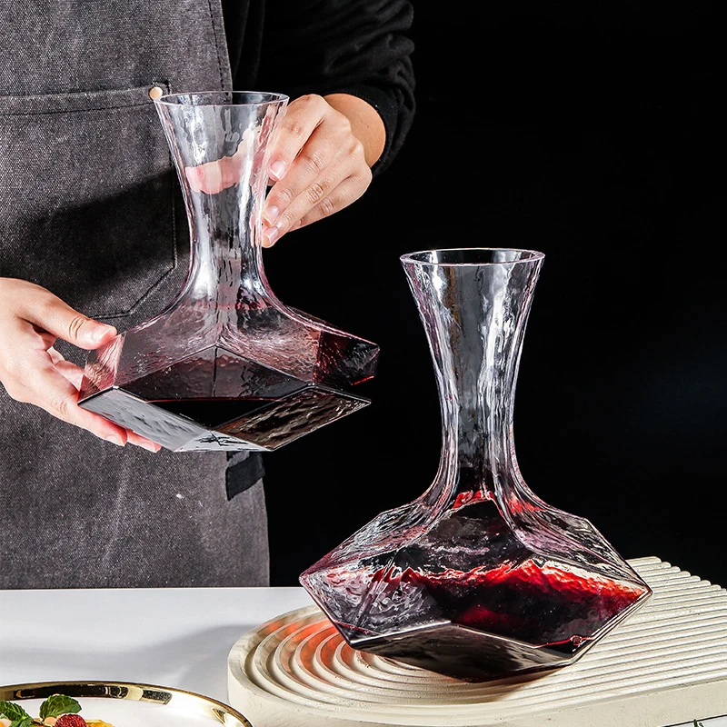 Irregular Wine Decanter Creativity 1450ml Decanter Dispenser Crystal Glass Wine Aerator Mirror Jug Gift Bar Decor Art Glassware