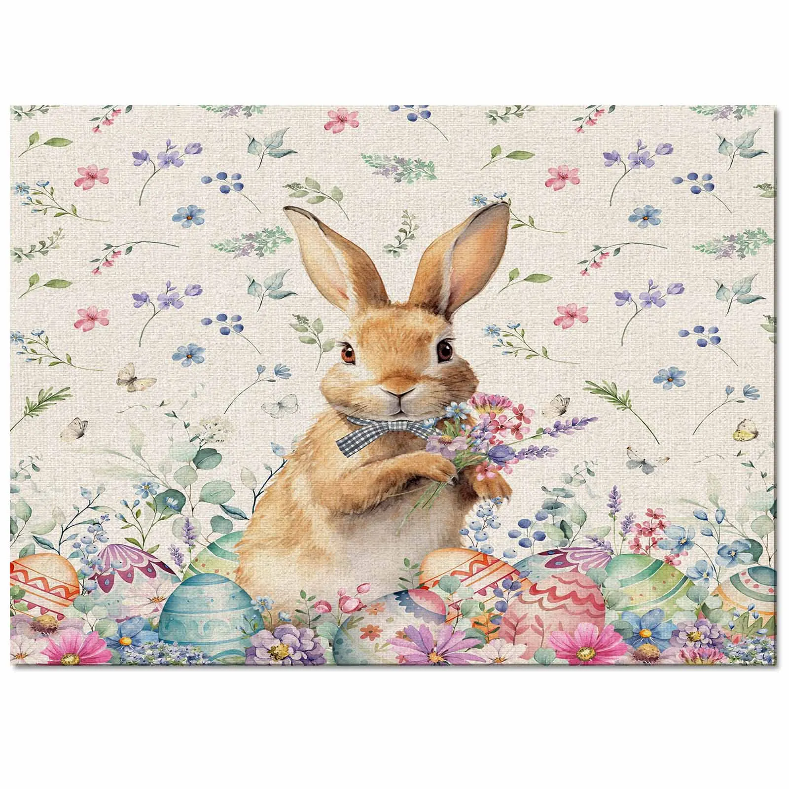 Easter Spring Egg Rabbit Living Room Floor Mat Children's Bedroom Bedside Carpet Kitchen Door