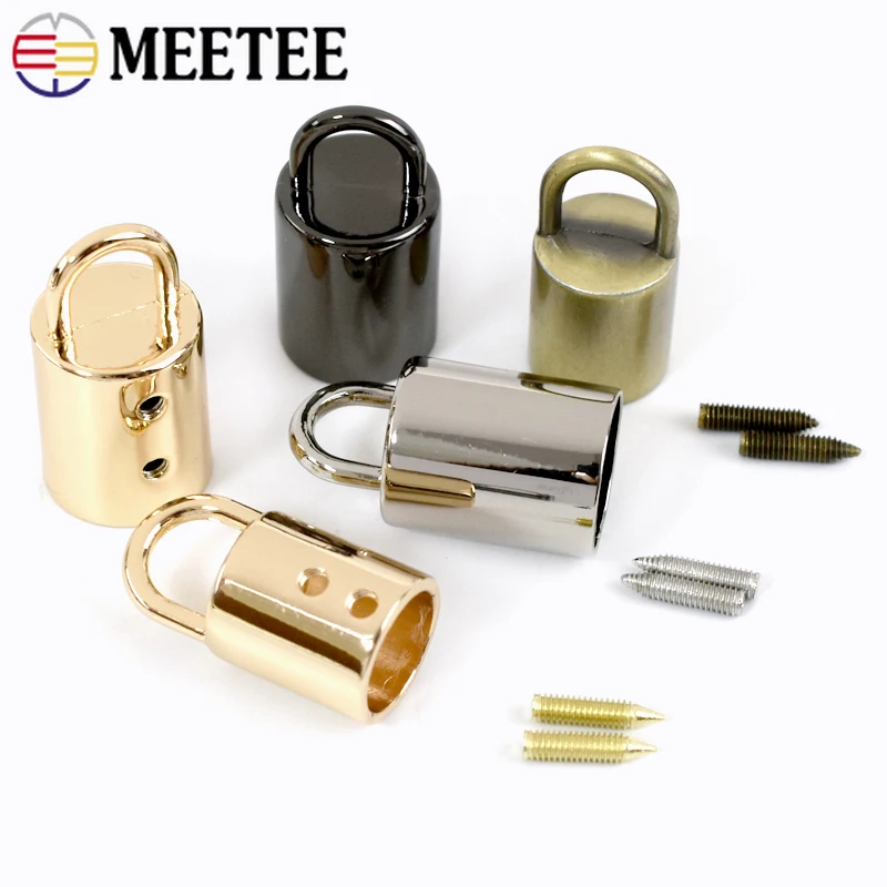 5/10/20Pcs Meetee 11/14mm Bag Metal Buckle Handbag Tassel Cap Clasp Hook Strap Tail Clip Clamp Connector Hanger Rope Cord Lock