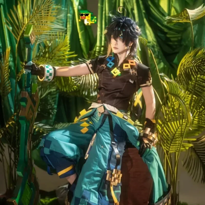2025 genshin impacto kinich cosplay traje carnaval peruca uniforme adulto anime trajes de festa de halloween masquerade jogo masculino