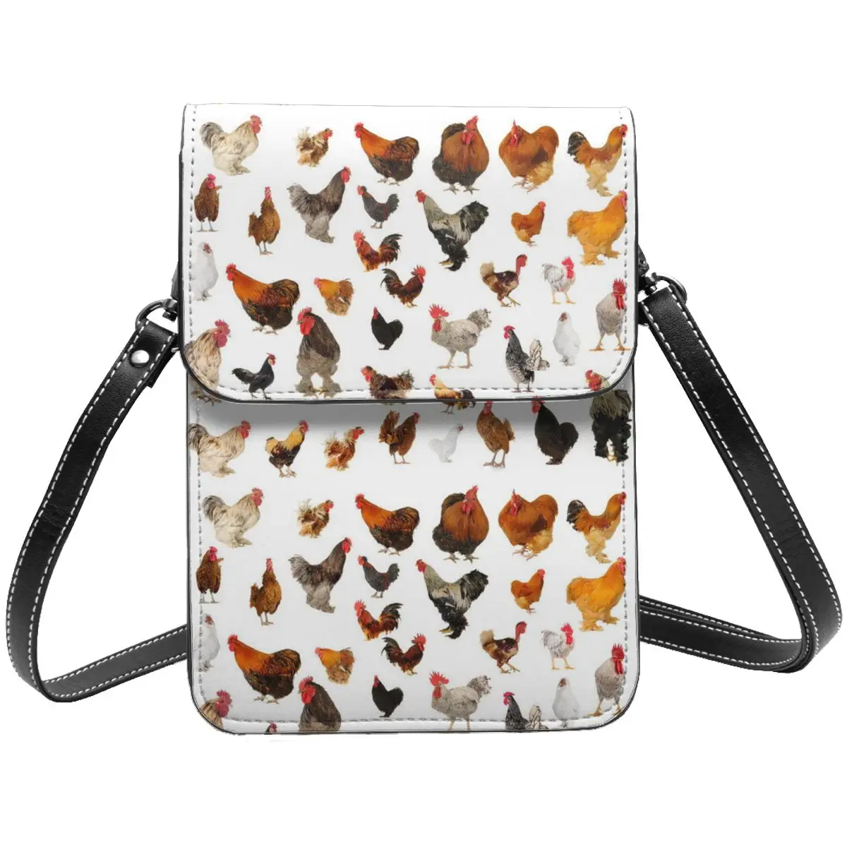 

Hen Rooster Shoulder Bag Farm Animal Reusable Leather Office Mobile Phone Bag Student Gift Bags Xmas Gift