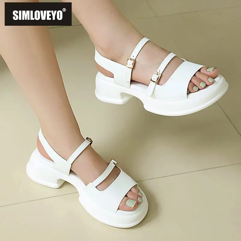 ASILETO Brand Women Sandals Round Toe 42cm Thick Sole 2cm Platform Buckle Strap Big Size 40 41 US9 Handmade Shoes Fall Apricot