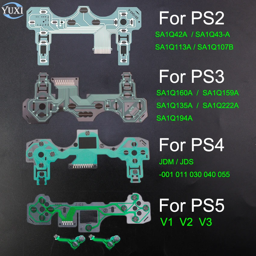 

YuXi For PS5 PS4 Pro Slim Controller JDM 001 011 030 040 050 Circuit Board Conductive Film Keypad Flex Cable For PS3 PS2