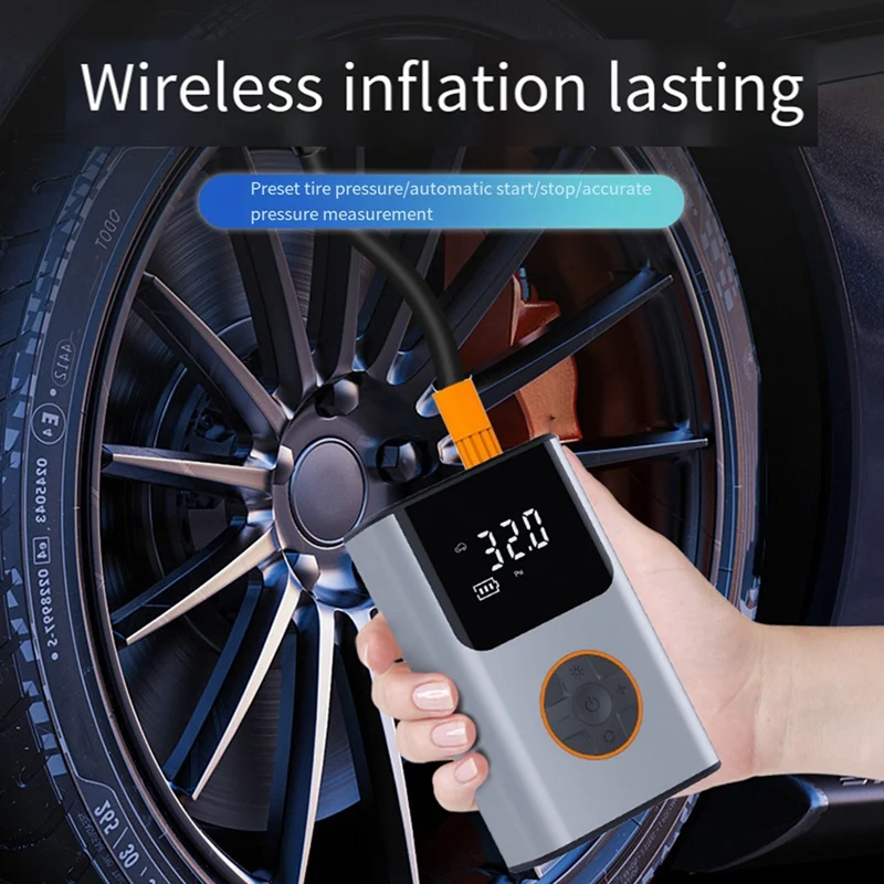 Tire Inflator Portable Air Compressor, 150 PSI Cordless Portable Tire Inflator Fast Inflation, Air Pump For Car Tires