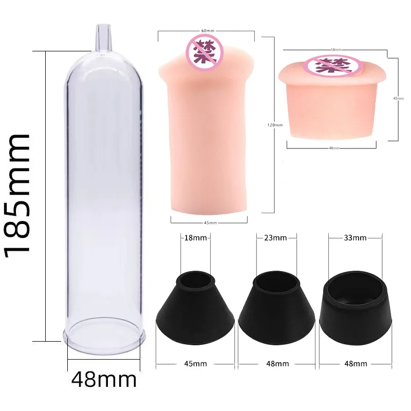 Accessories Vacuum Cylinder for Penis Pump Enlarger Cock Ring Sealed Sleeve Cover Glans Protector Replacement Dick Extender Men