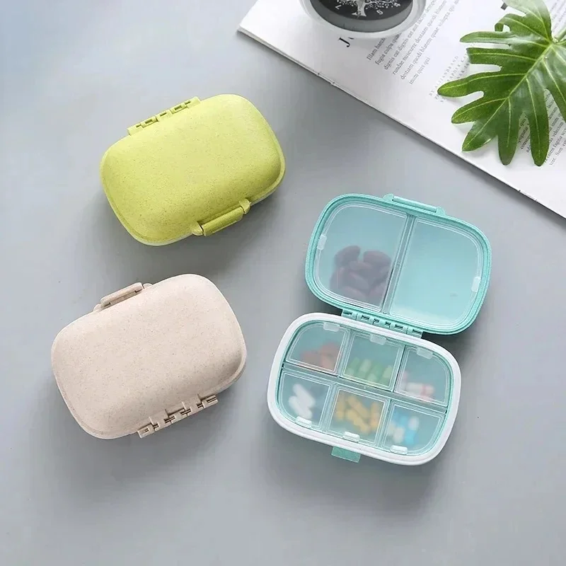 1-2pcs  Portable Pill Organizer Storage Box Vitamin Tablet Case for Travel with 8 Grids and Large Compartments Fish Oils Medicin