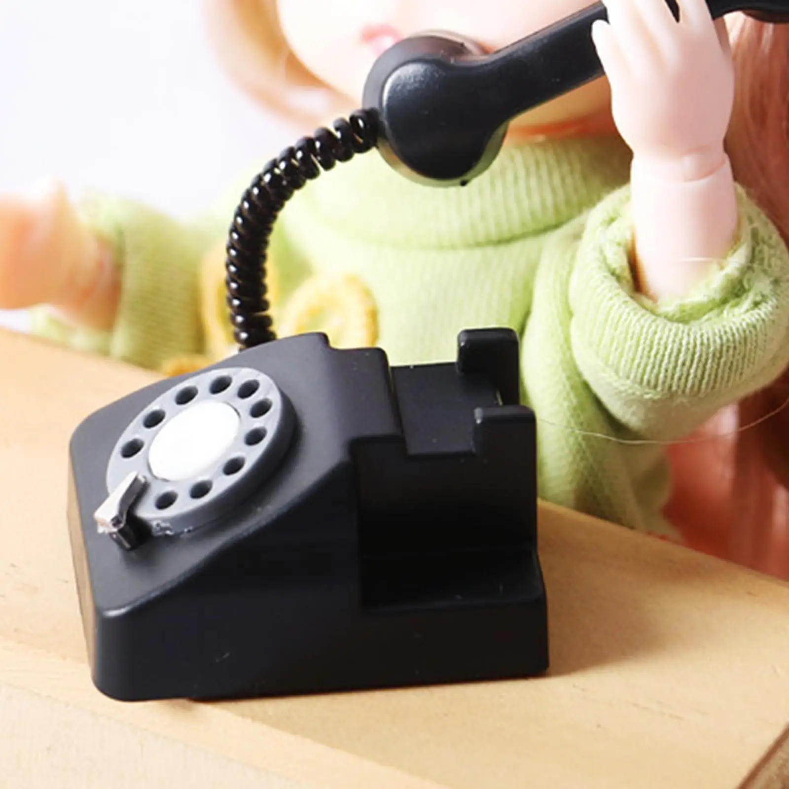 

Миниатюрный роторный телефон-игрушка, старинная модель телефона, масштаб 1:12, аксессуар для кукольного домика, для детских ролевых игр, миниатюрный декор для дома
