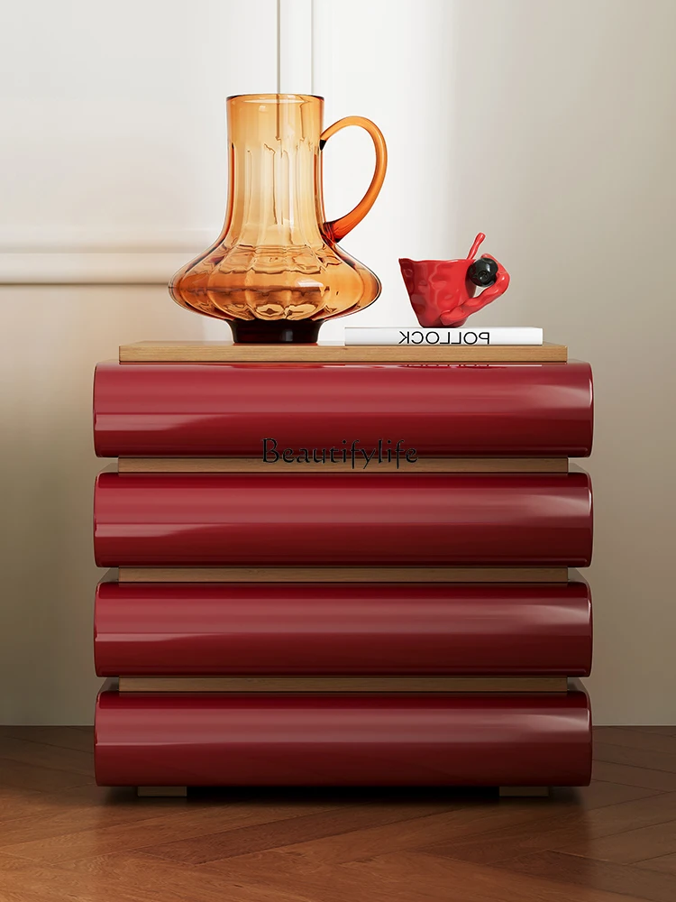 

56Modern simple storage bedside locker 2025 designer new creative sofa side cabinet