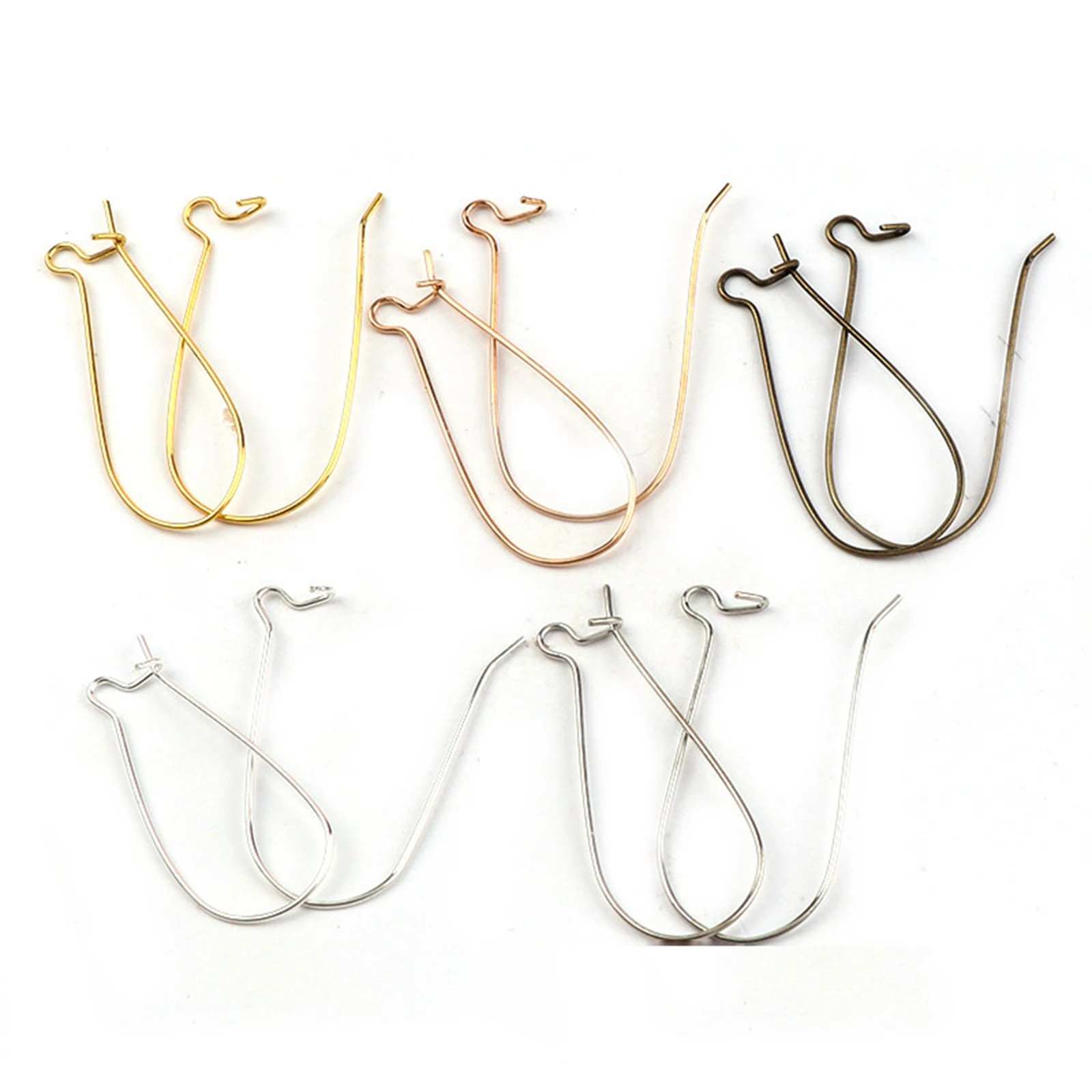 100Pcs Ear Wire Earring Oval Fish Shape Hoop French Hook 35X15mm Jewelry Making