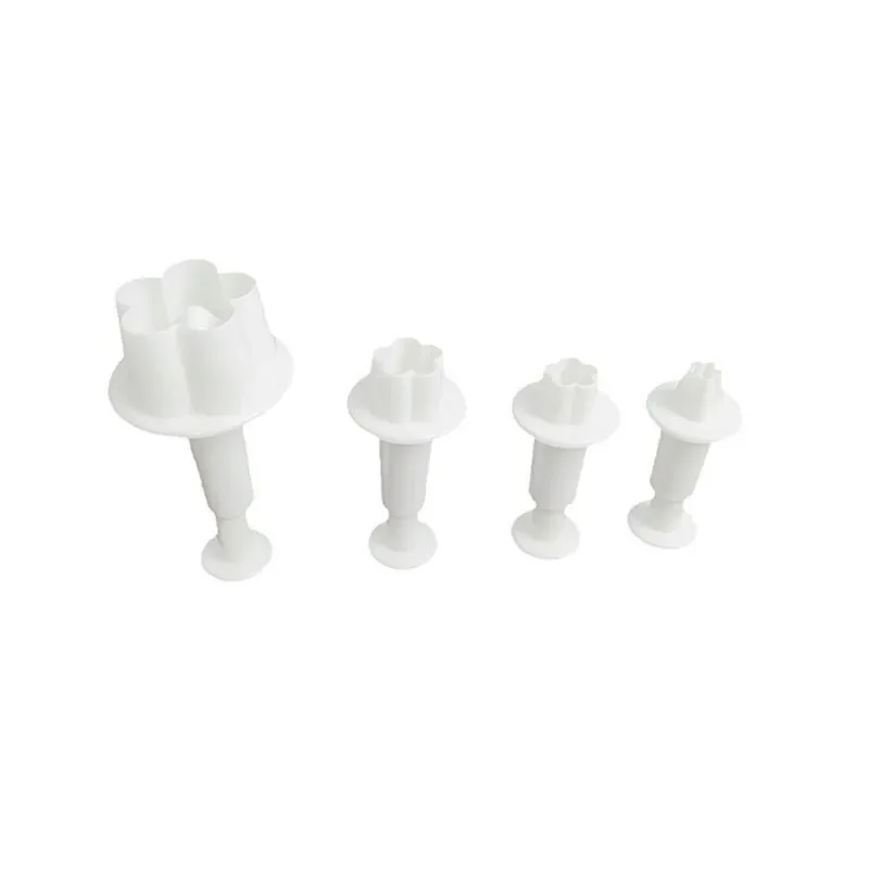 4 pçs/set flor de ameixa êmbolo fondant cortador sugarcraft ferramentas decoração do bolo diy cookie acessórios de cozimento cozinha