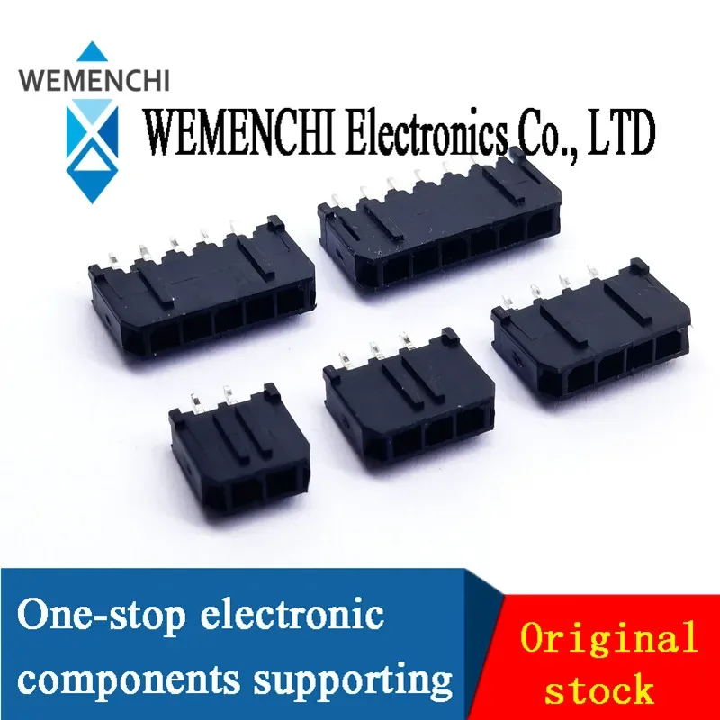 10 sets of Micro Fit 3.0 3.0mm spacing connectors, single row 2P3P4P5P6Pin Mini 5557/43020/43025 housing socket terminals