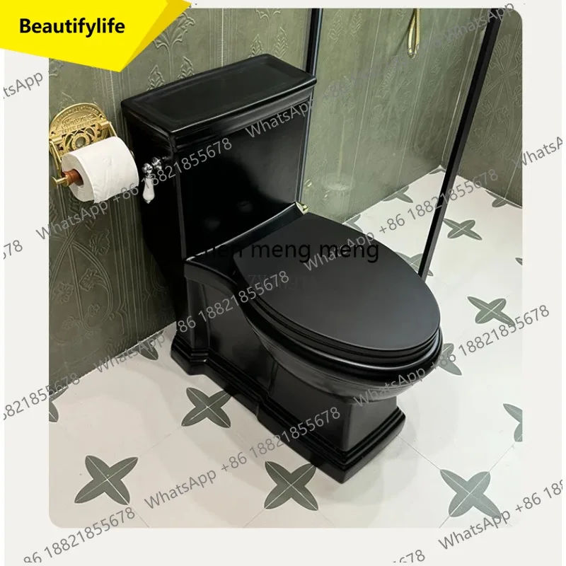 

M07 European retro toilet American home toilet siphon black classical toilet integrated