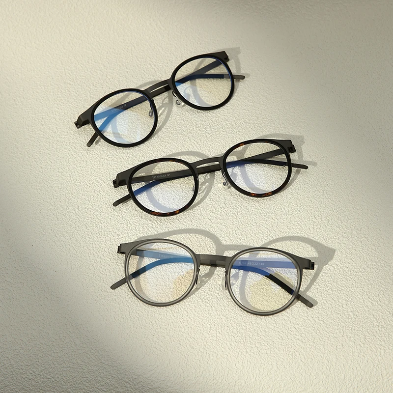 High-End Luxury! Ultra-Light Pure Titanium Vintage Frame round Frame Glasses for Men And Women Only 80 Available