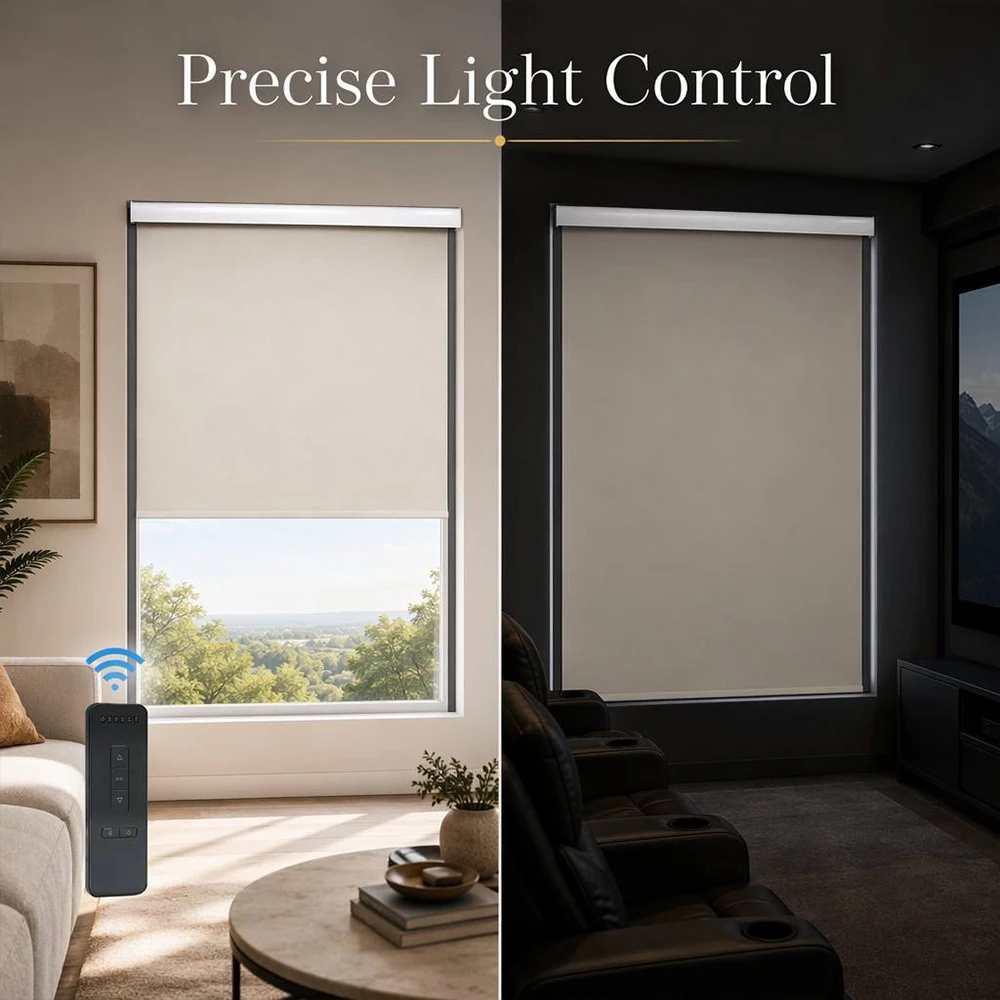 Cord Free Blackout Roller Window Shades, Custom Cut Cordless Room Darkening Blinds Easy Install withs for Bathroom Shower Window
