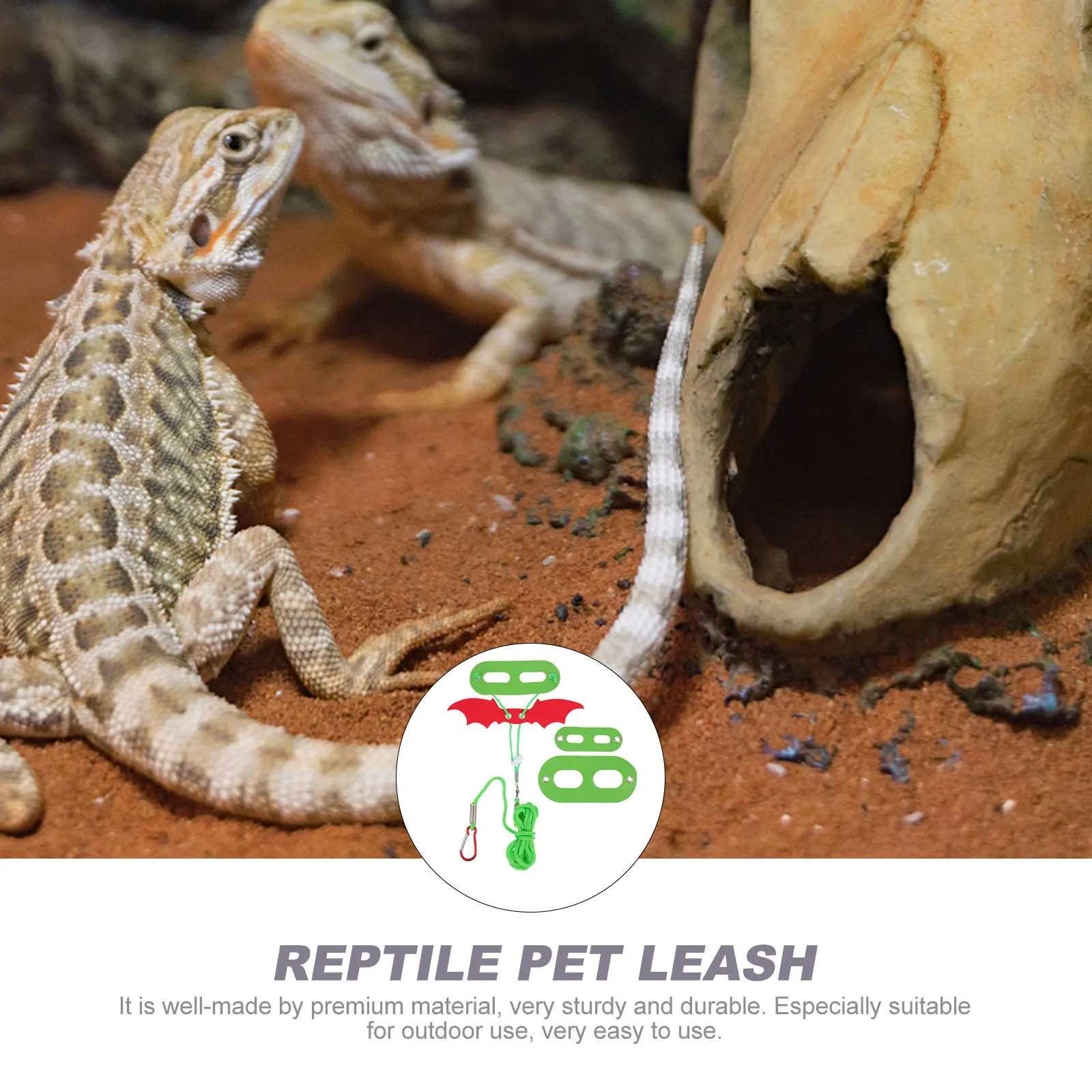 

1Set Decorative Gecko Leash Christmas Style Reptile Harness Kit Functional Traction Rope for Small Pet Outdoor Adventure