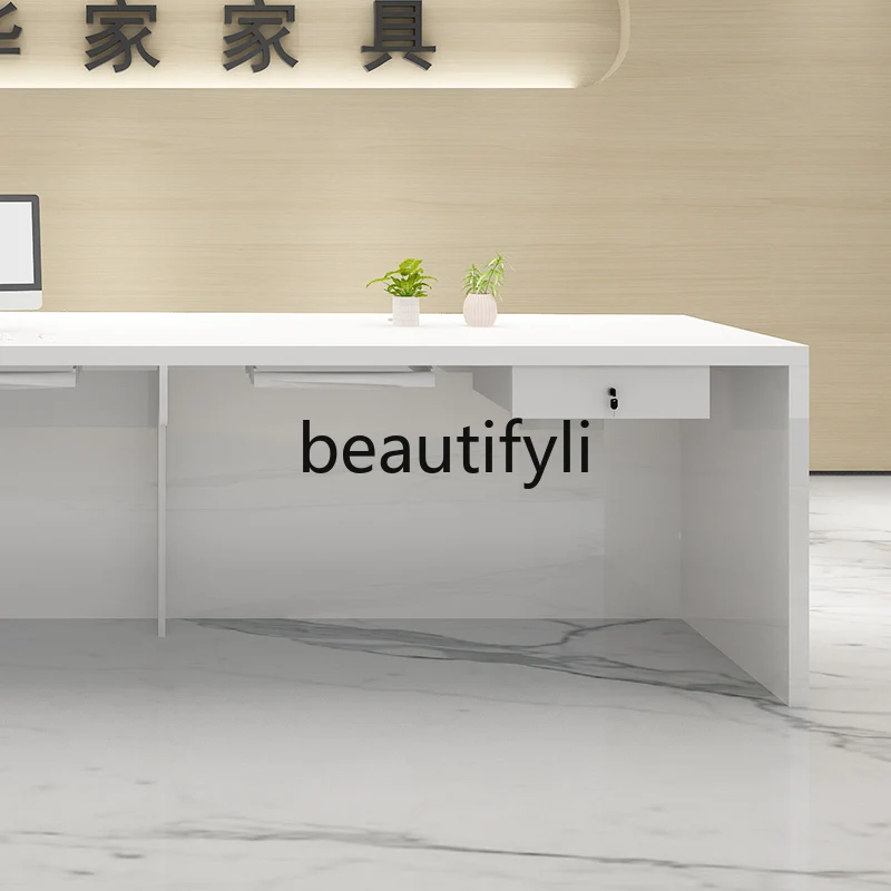 페인트 프런트 데스크 플랫 리셉션 데스크 체크아웃 페이지 웰컴 특수형 서비스 정보 데스크