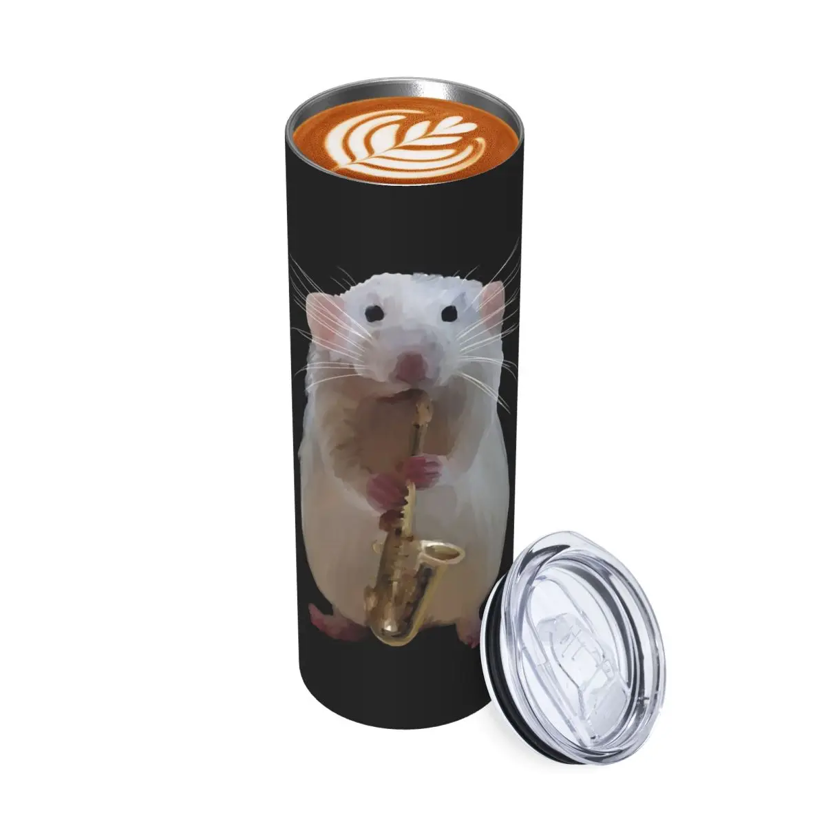 

Крыса играет на саксофоне, стакан из нержавеющей стали, кружка с вакуумной изоляцией, термохолодная бутылка, соломинка с крышкой, 20 унций