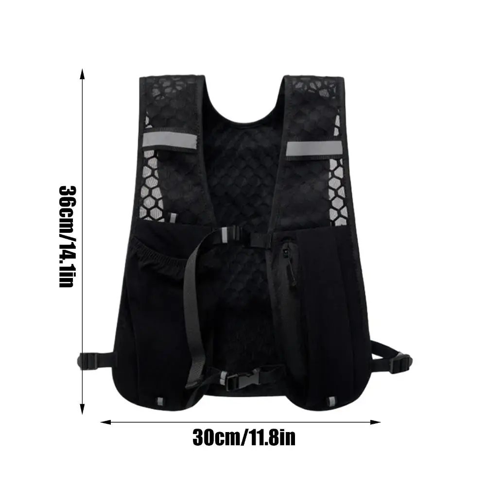 Neue Wasserdichte Nylon-Laufweste mit Flaschenhalter, Reflektierend, mit Handyhalterung, Leichte Brusttasche für Outdoor-Aktivitäten – Detail 1
