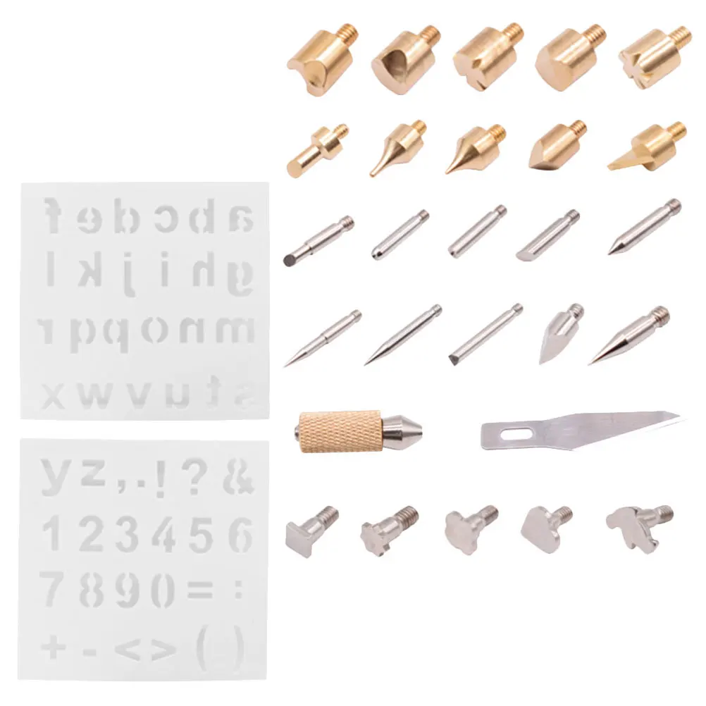 

28 Pcs Tool Burning Pyrography Woodburning Tools Replace Burner Brass Pen Nibs for