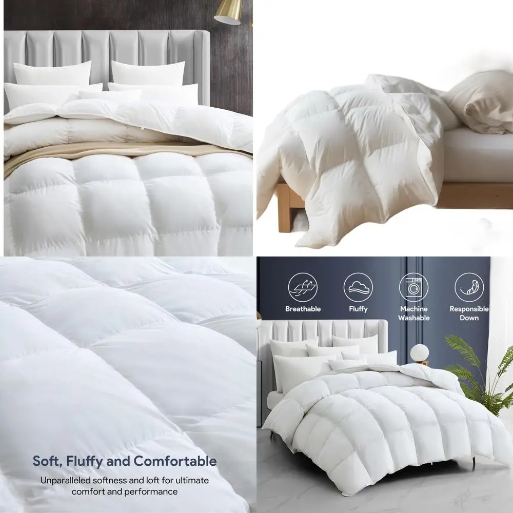 

Легкое летнее одеяло-вкладыш из 100% хлопка на все размеры, с 8 креплениями, 82x86 дюймов, белое