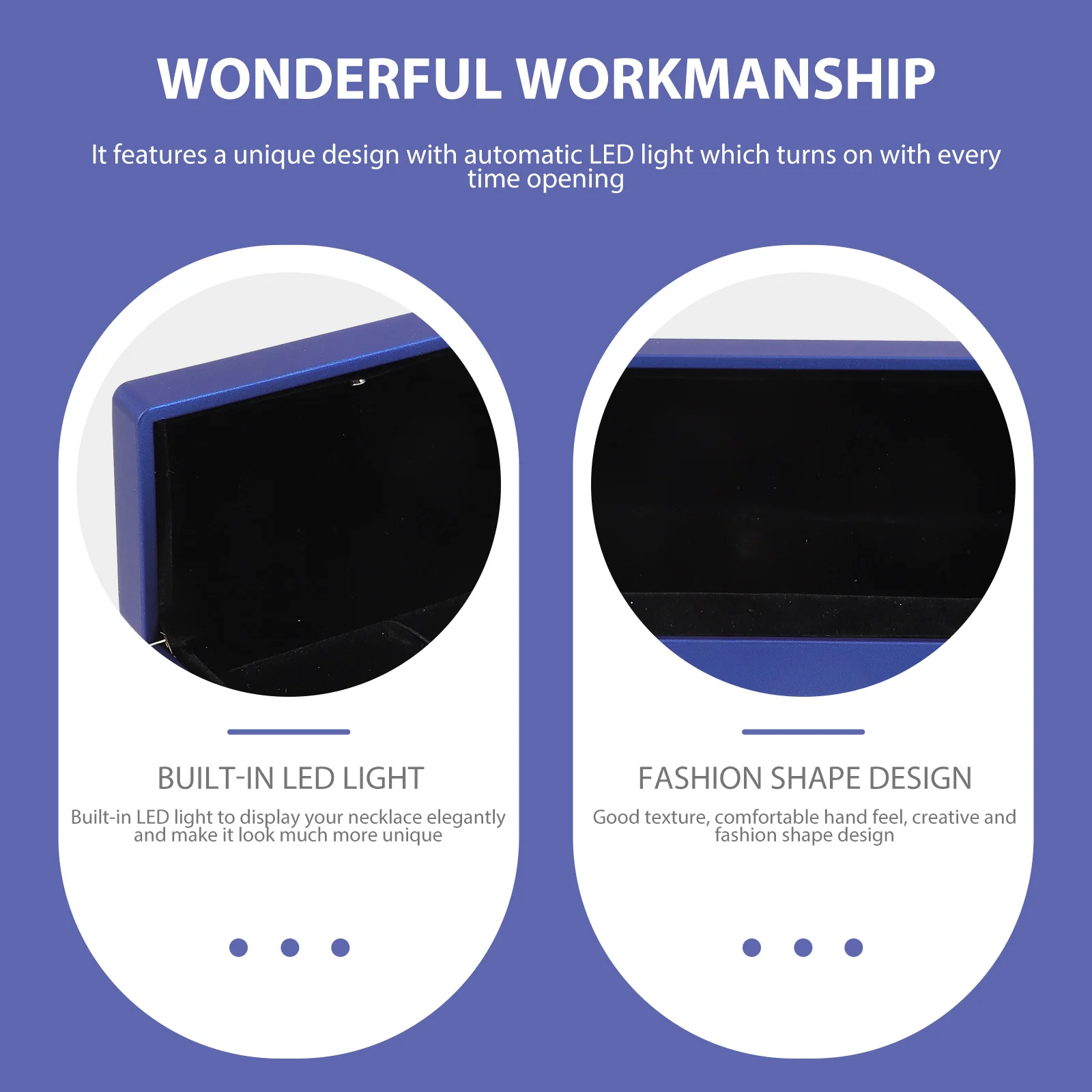 

LED Lighted Necklace Container Elegant Jewelry Storage Box Long Necklace Holder Romantic Surprise Gift Wedding