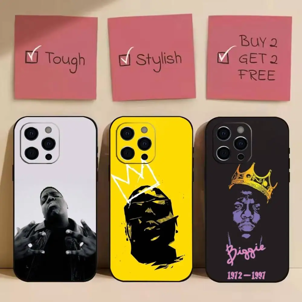 

Rapper B-Biggie S-Small Phone Case For iPhone 17,16,15,14,13,12,11 Plus,Pro Max,Soft Silicone Black Cover