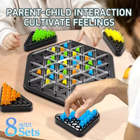 1-8Sets Geometry Chain Chess Puzzle Triangle Chess Desktop Game Rubber Band Training Family Interaction Exercise Thinking Toys