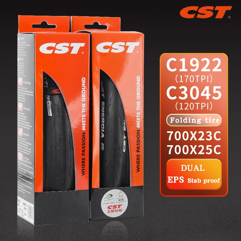 CST ENERGIA-Road Bike Tire, C1922, 700C, C3045, Folding Stab Proof Tire, 700 x 23C, 25C, 170TPI, Wear Resistant Bicycle Tires