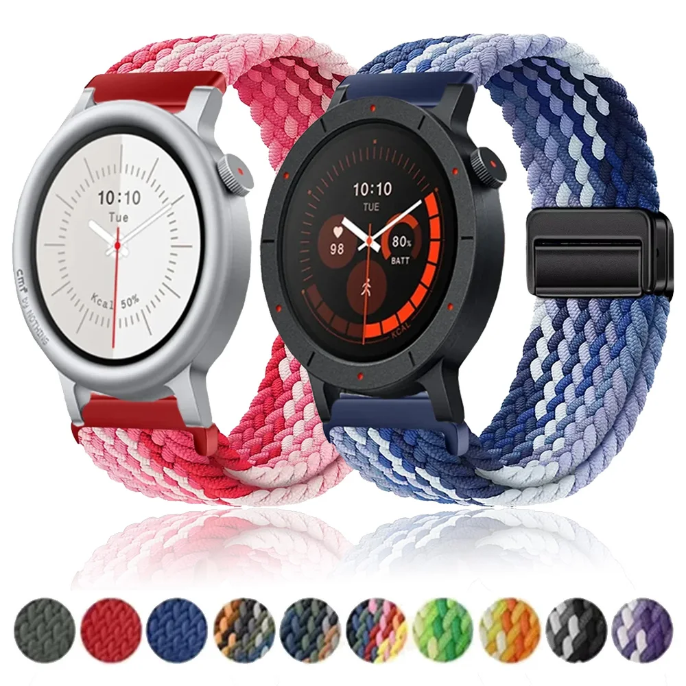 Ремешок из нейлоновой оплетки 20 мм 22 мм для Nothing CMF Watch 3 Pro 2 1 Pro, магнитный спортивный браслет, Correa COROS APEX 4 42 мм, PACE 4 3 Pro
