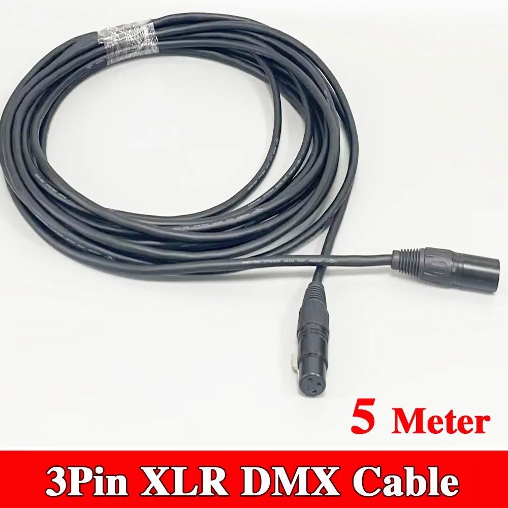 

5Meter DJ Audio Stage 3Pin XLR DMX Cable Metal Plug Female/Male Connector Signal Transfer For Mobile Disco Lighting Microphone