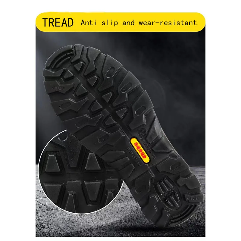 Imagem -04 - Sapato de Segurança com Cabeça de Aço Masculino Anti-quebra Antiperfuração Parte Superior Baixa Respirável Protetor de Couro Bota Masculina de Trabalho Quatro Estações