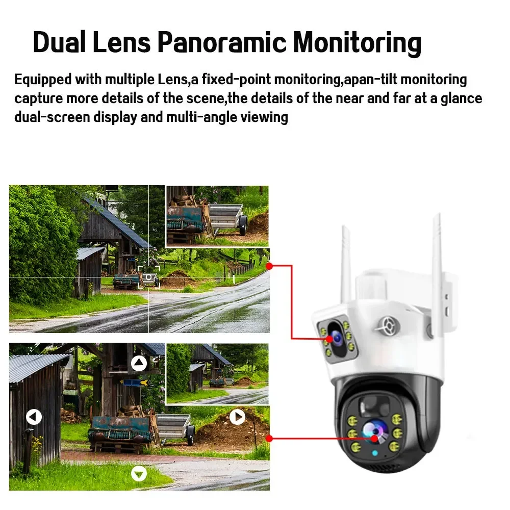 4K 4G Sim Solar Wireless Surveillance Camera Outdoor CCTV PTZ Camera PIR Human Detection Color Night Vision Security Protection