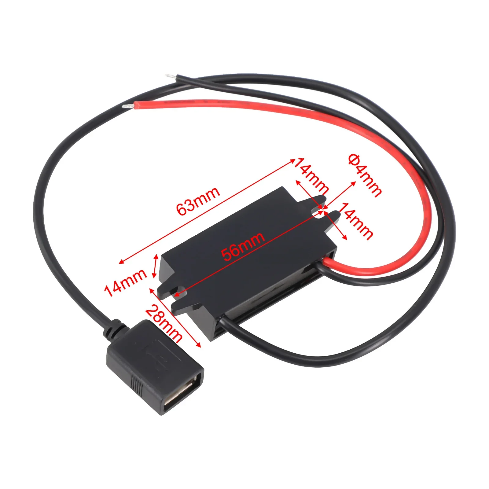 Adapter IP68 3A 5V DC 63*27*14mm Car Charger Step Down Lightweight Parts Power Converter Replacement Accessories