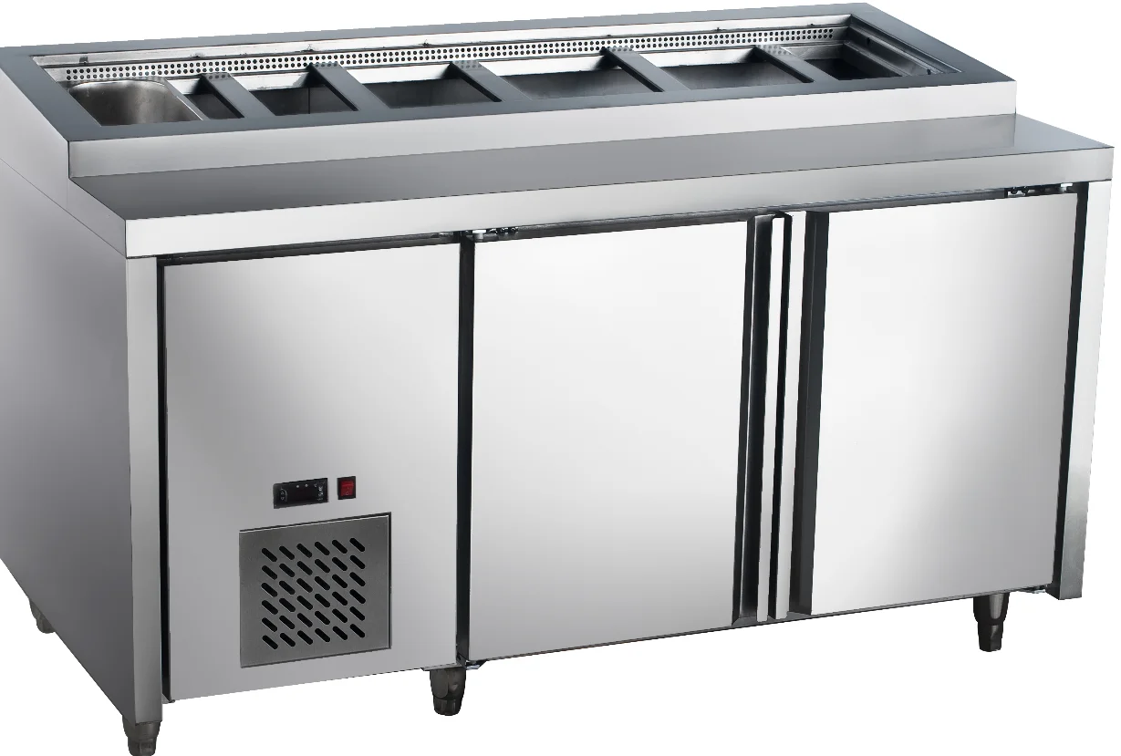 Commercial Fresh Keeping Equipment Pizza Sandwiches Sushi Salad Making Counter Refrigeration