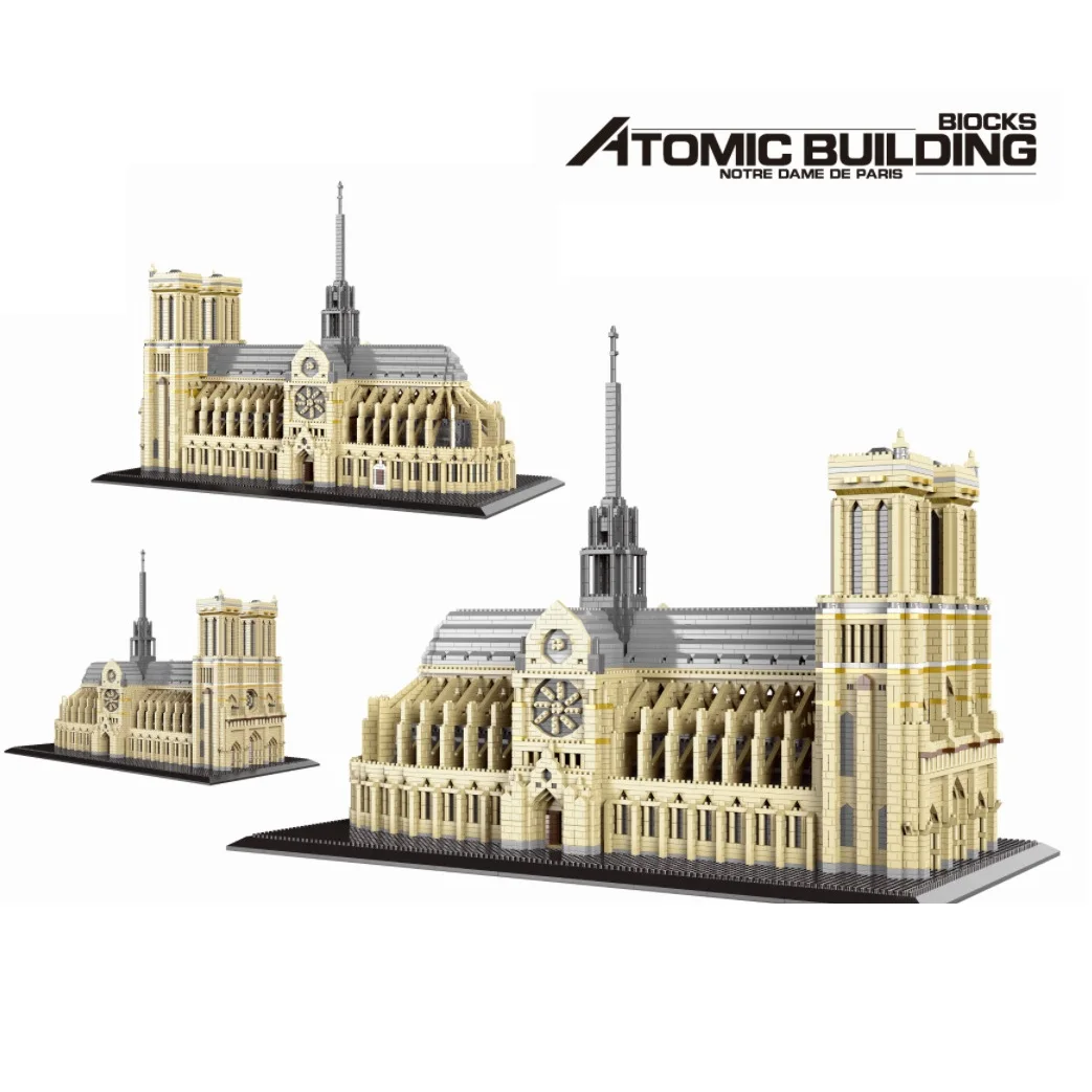 

7380 PCS PZX Mini Blocks World Architecture Notre Dame De Paris Diamond Bricks Building Toy for Children Gift Girl Present 9923